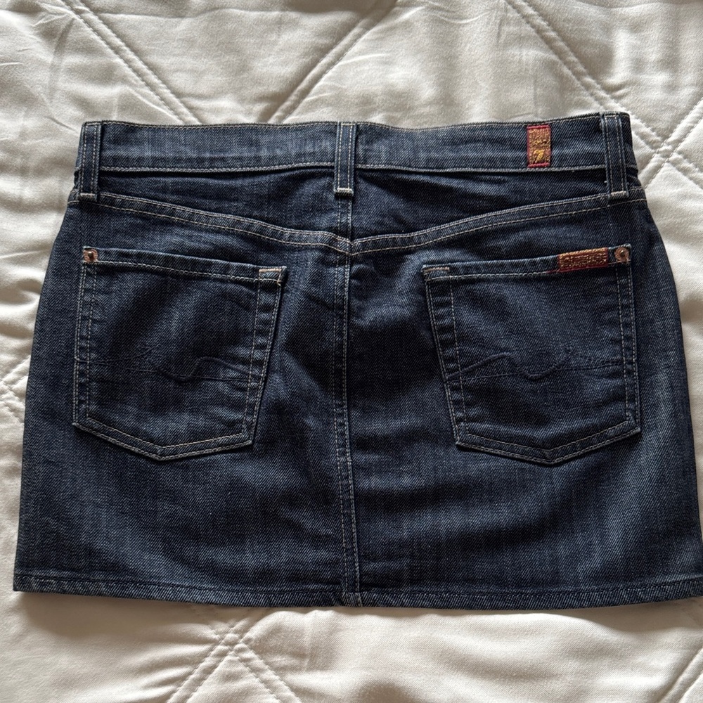 7 For All Mankind Dark Blue Mini Skirt